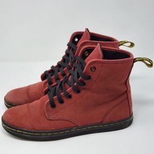 Dr. Martens Shoreditch Canvas Boot Maroon/Burgundy
